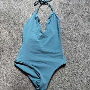 Blue Halter One-Piece Swimsuit Onia